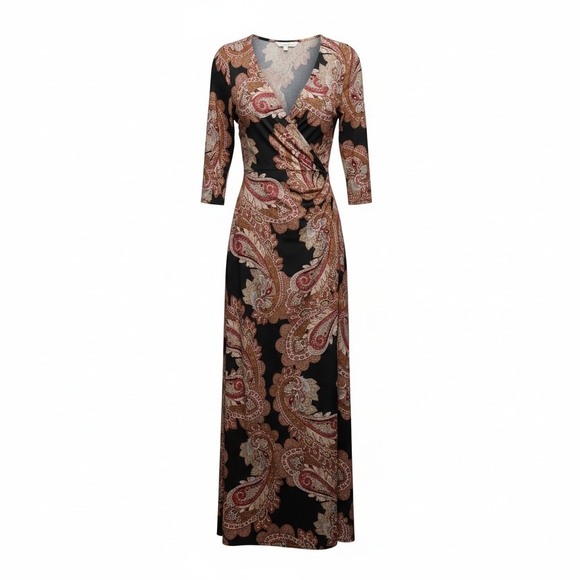 24Seven Dresses & Skirts - Paisley Wrap Maxi Dress- Faux Wrap-Size Large- EUC $98 Retail